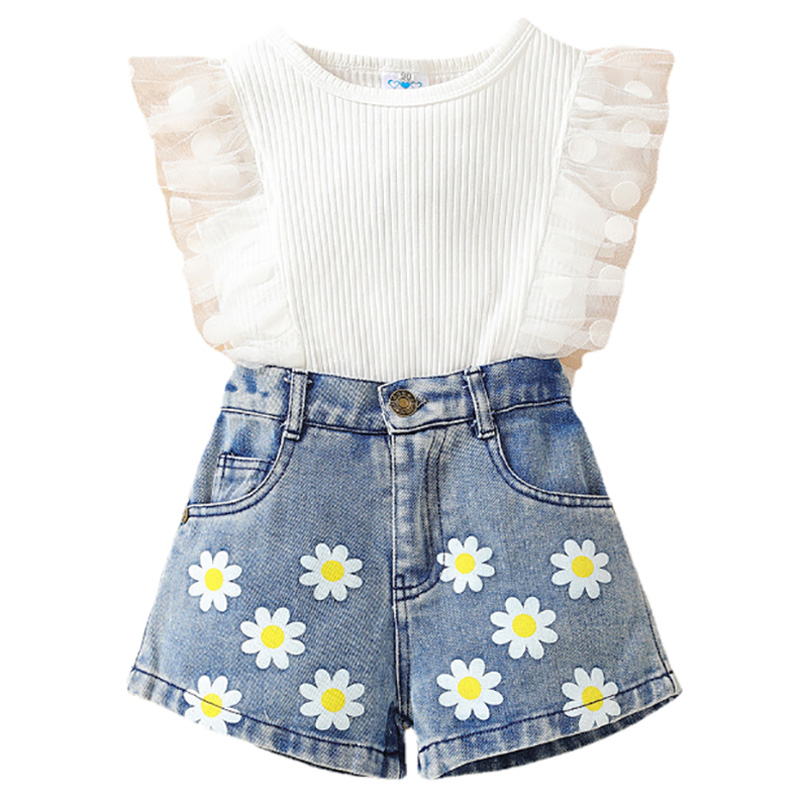 Sugar Rush Cap Sleeves Top & Shorts - White - 2 Pcs