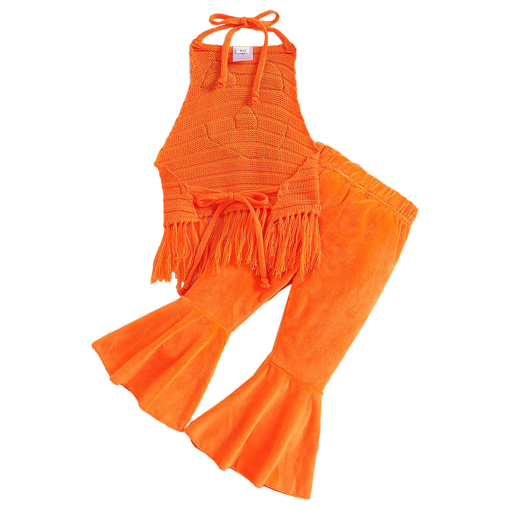 Sugar Rush - 2pc-Set - Halloween Sleeveless Top & Pants - Orange