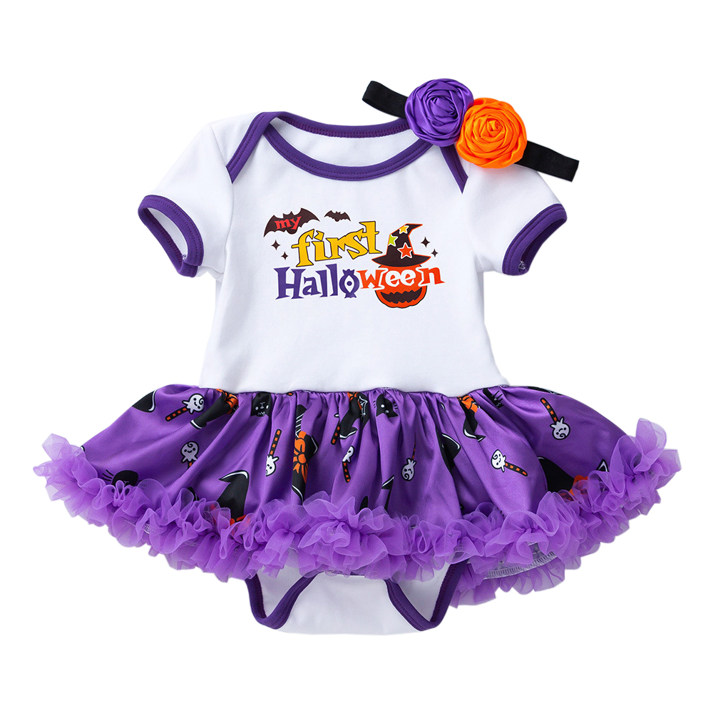 Spooky Cute Short Sleeves Bodysuit - Purple