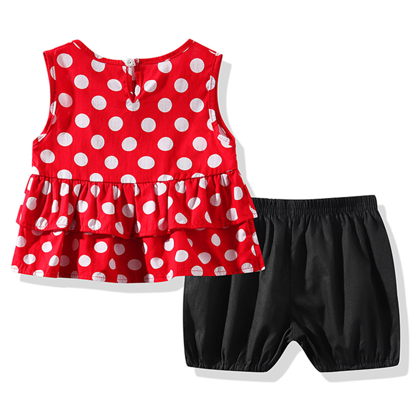 Sugar Rush Printed Sleeveless Top & Shorts - Red - 2 Pcs
