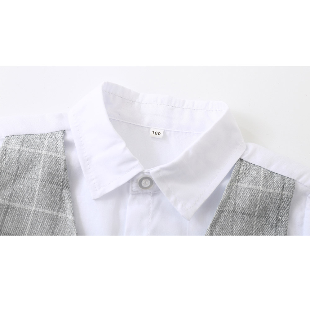 Sugar Rush Checked Classic Shirt & Shorts - Grey - 2 Pcs