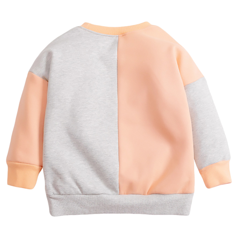 Sugar Rush Two-tone Rainbow Sweatshirt - Peach/Grey