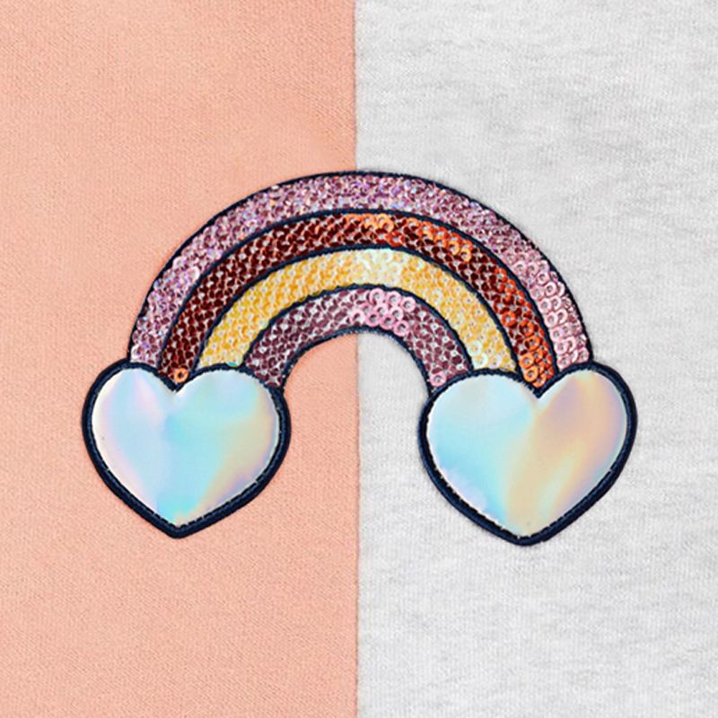 Sugar Rush Two-tone Rainbow Sweatshirt - Peach/Grey