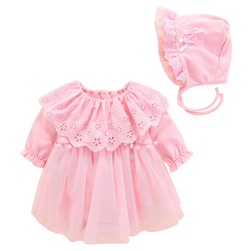 Sugar Rush Appliqued Round Neck Romper Pink_0m-12m