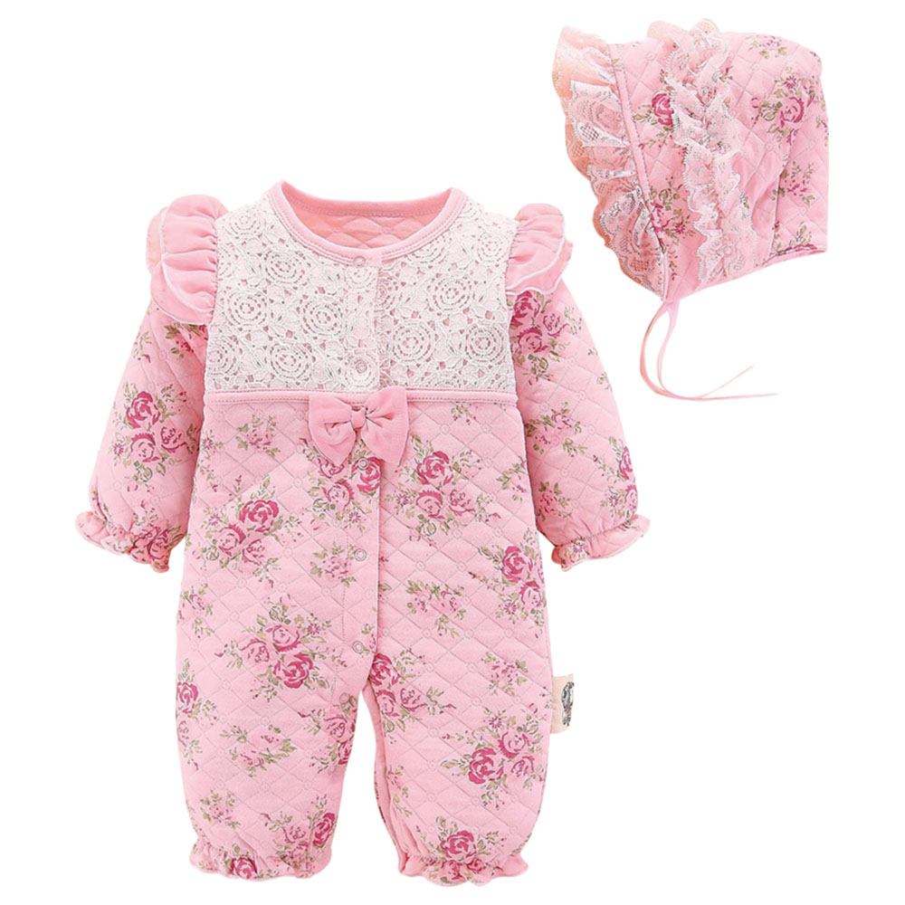 Sugar Rush Floral Printed Romper - Pink