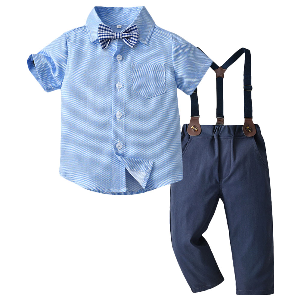 Sugar Rush Boys Solid Shirt & Pants - Light Blue - 2 Pcs