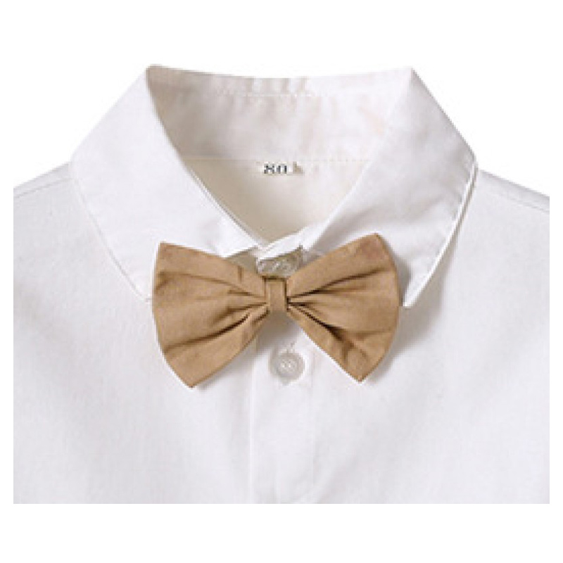 Sugar Rush Solid Short Sleeves Party Wear - Khaki - 3 Pcs