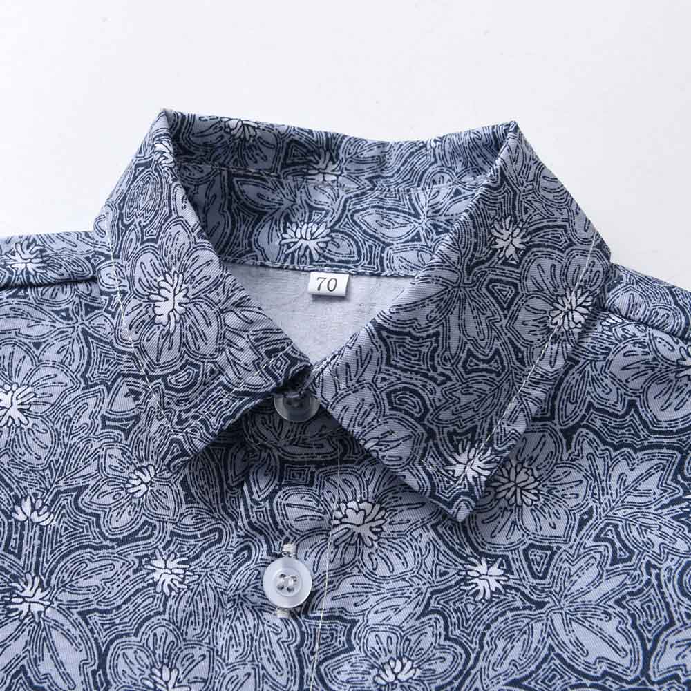 Sugar Rush Floral Short Sleeves Party Wear - Blue - 3 Pcs