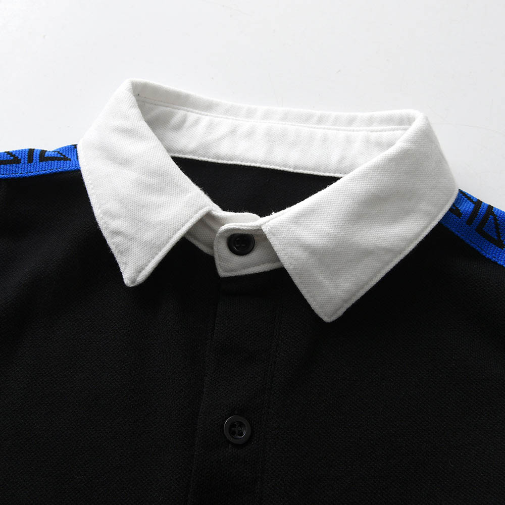 Sugar Rush Boys Solid Polo T-Shirt & Shorts - Black - 2 Pcs