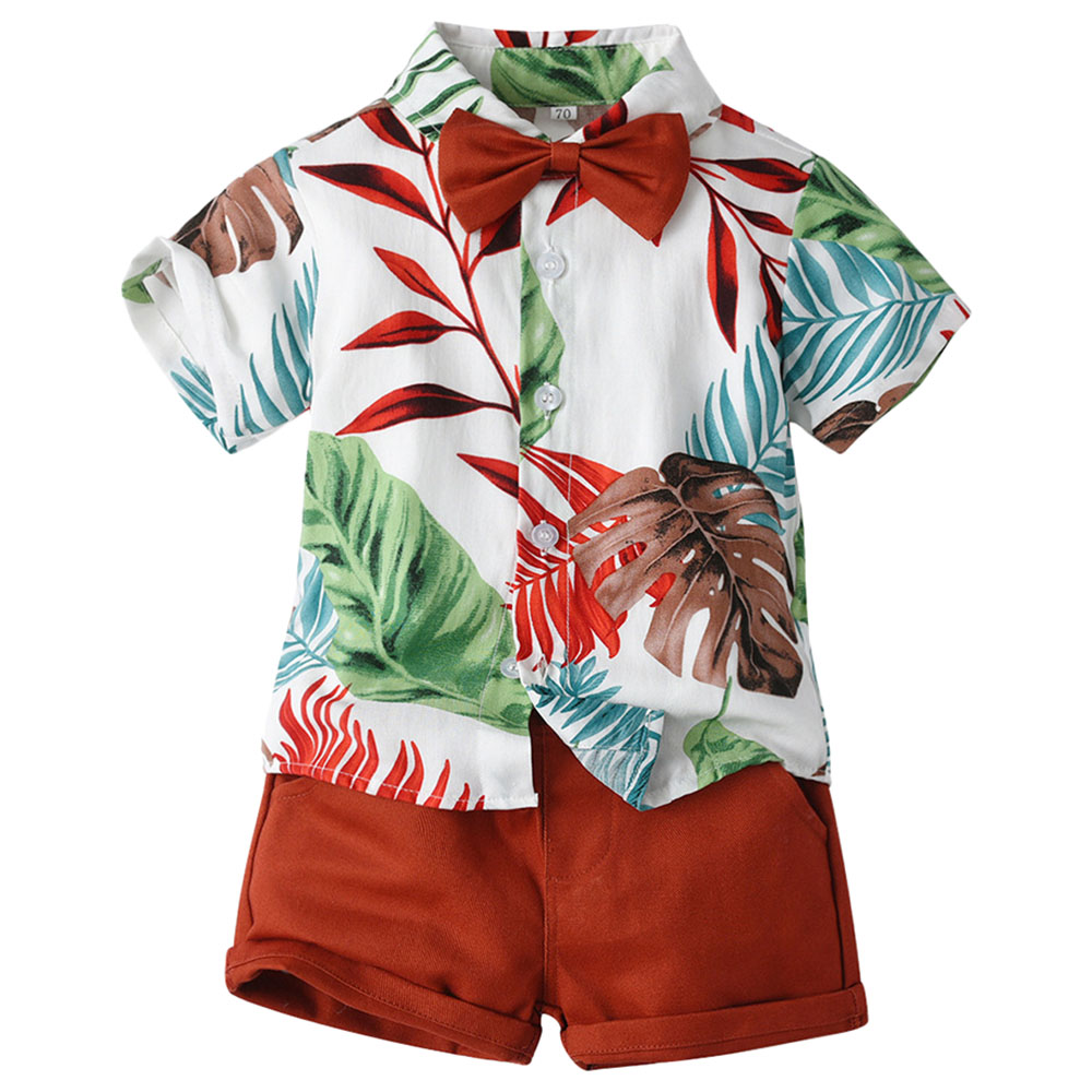 Sugar Rush Short Sleeves Shirt & Shorts - Red - 2 Pcs
