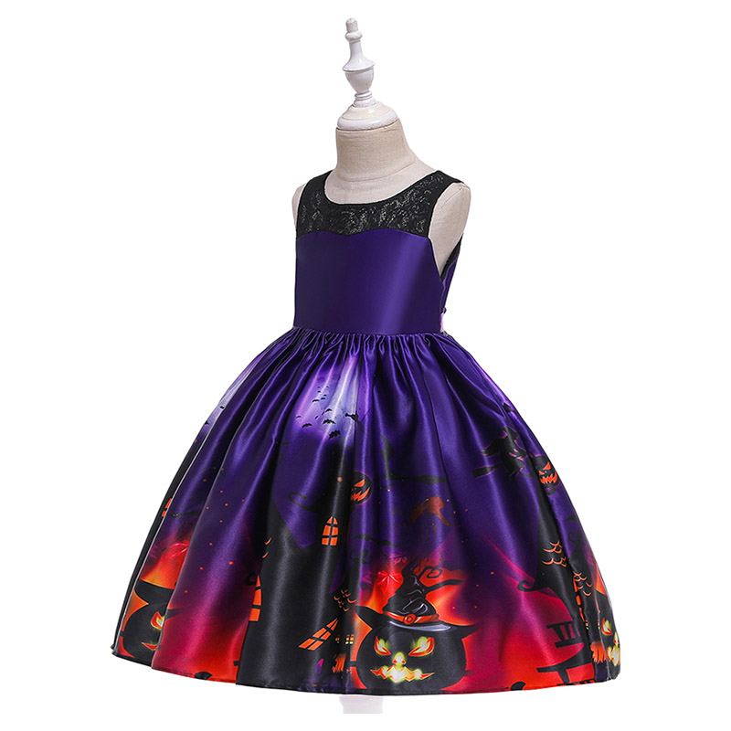 Super Cute Jack-o'-lantern Party Dress - Purple