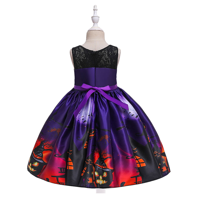 Super Cute Jack-o'-lantern Party Dress - Purple