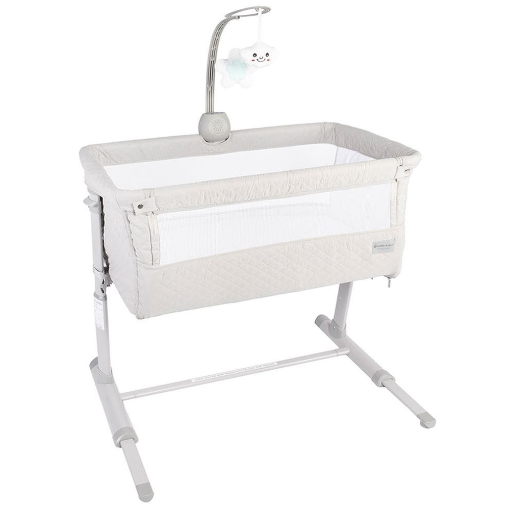 Bumble & Bird - 2-in-1 Bedside Bassinet & Crib - Adjustable Height with Mattress - Beige