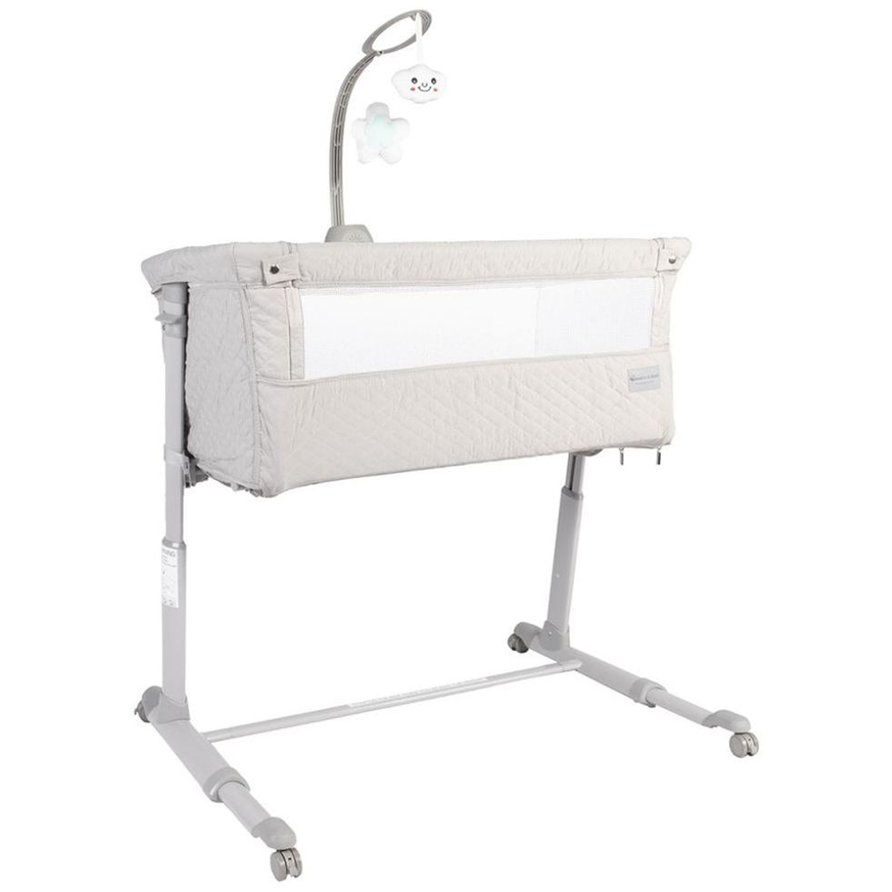 Bumble & Bird - Bedside Bassinet with Wheels - Adjustable Co-Sleeper & Crib - Grey