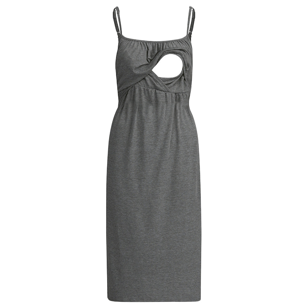Blooming Blossom - Maternity Sleeveless Dress - Grey
