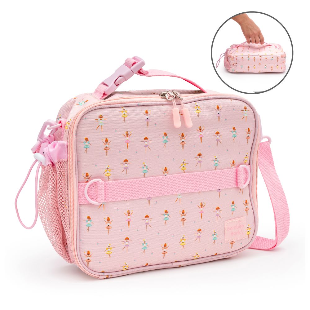 Bamboo Bark - Ballerina Print Insulated Lunch Bag With 3 Carrying Options