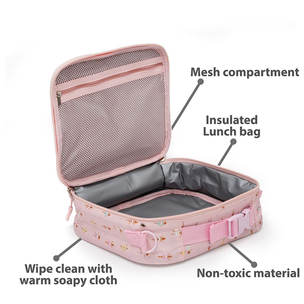 Bamboo Bark - Ballerina Print Insulated Lunch Bag With 3 Carrying Options