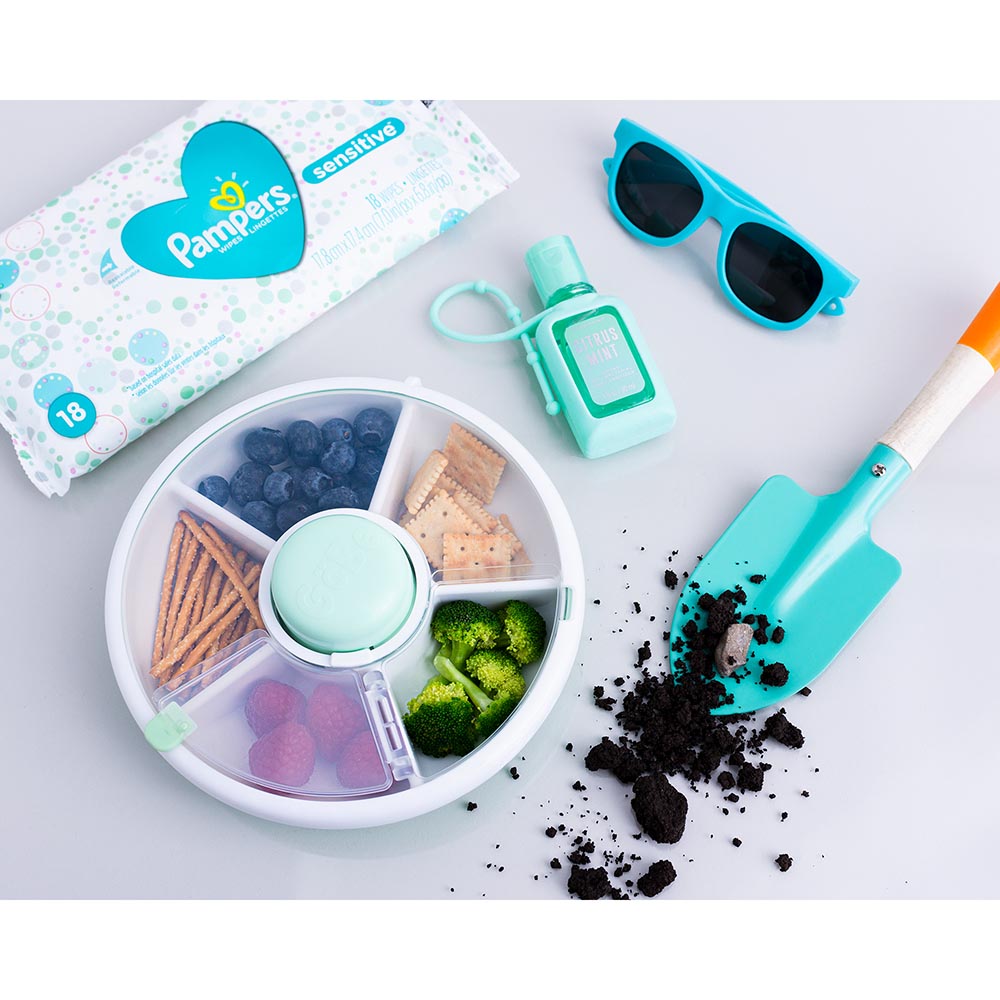 Gobe Snack Spinner - 5 Compartments - Mint Green