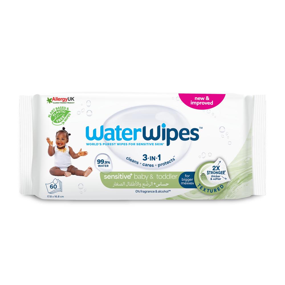 WaterWipes Baby & Toddler Wipes, 99.9% Water, Textured - 60 Count