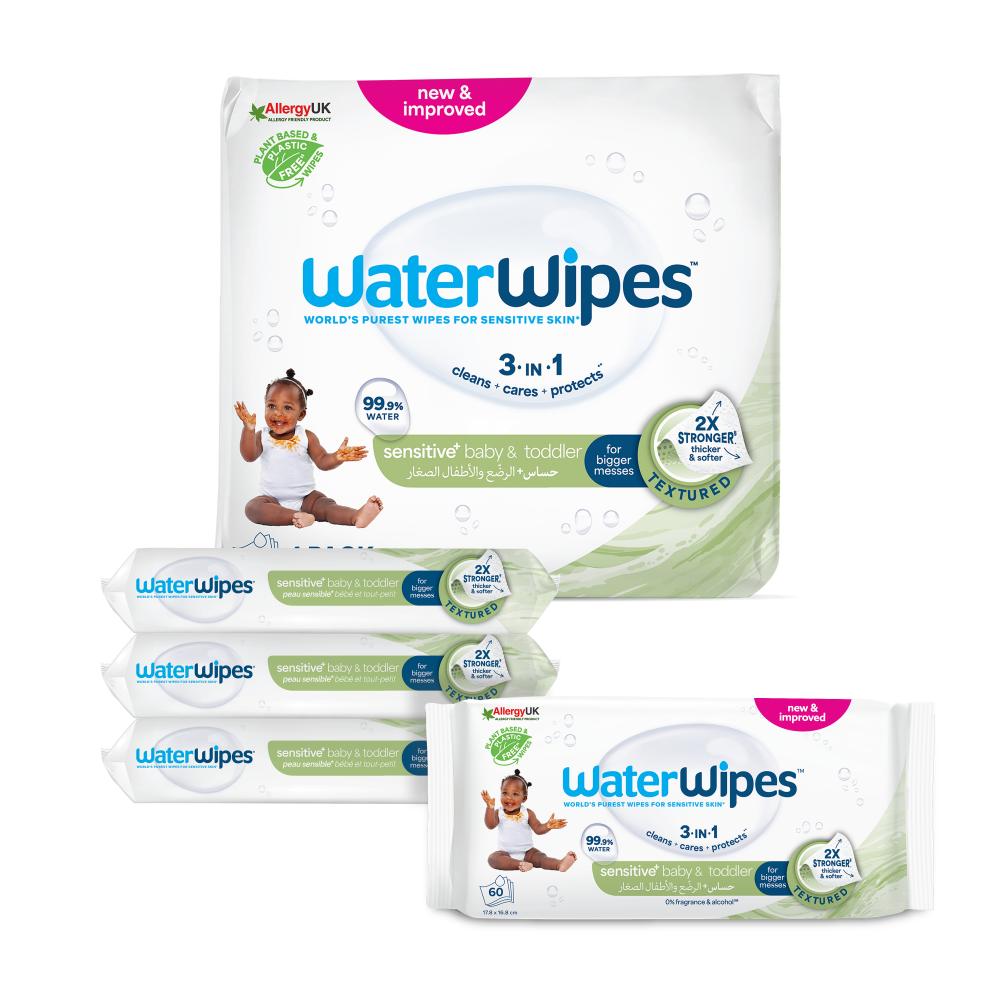 WaterWipes Baby & Toddler Wipes, 99.9% Water, Textured - 240 Count