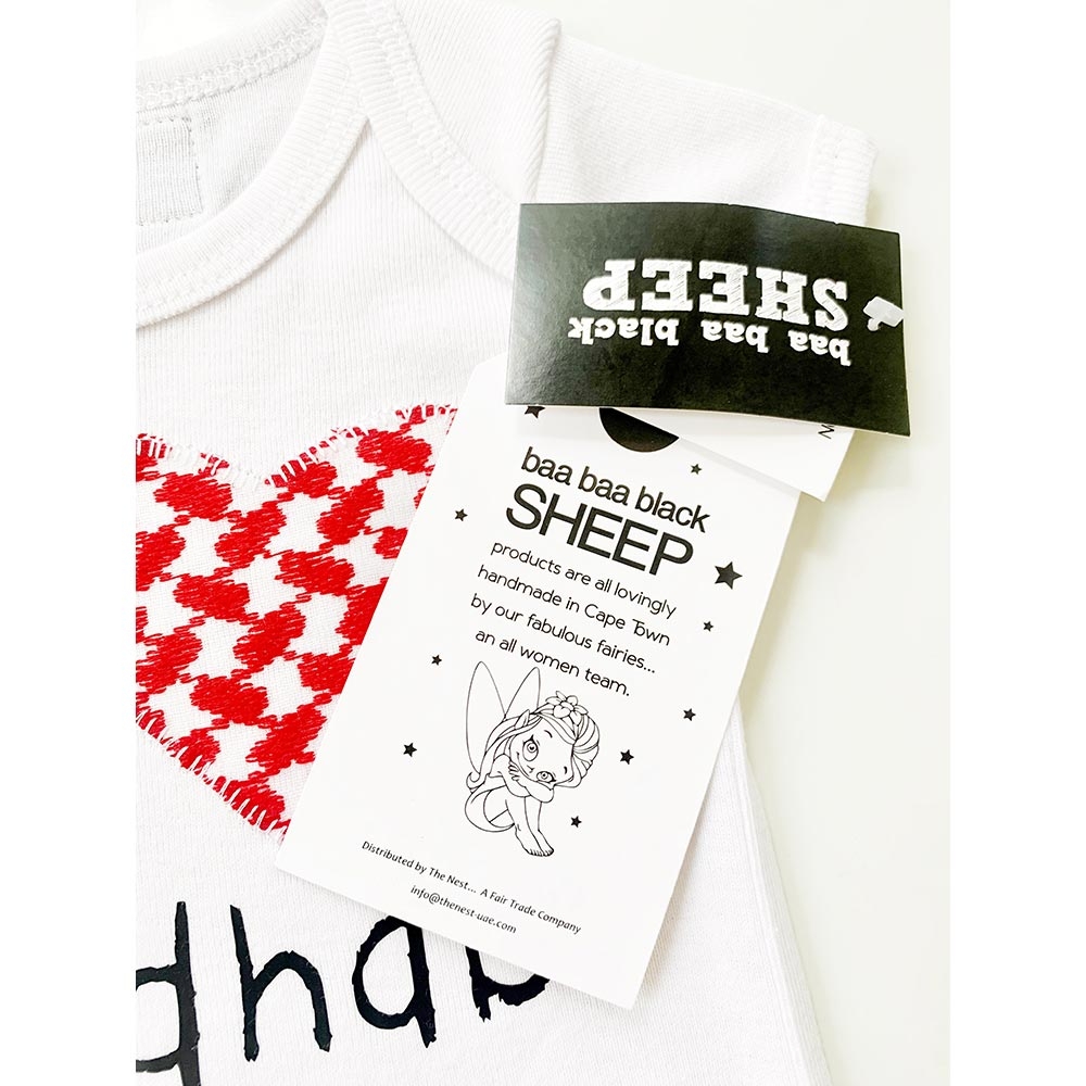 Baa Baa Black Sheep I Love Abu Dhabi Bodysuit - White