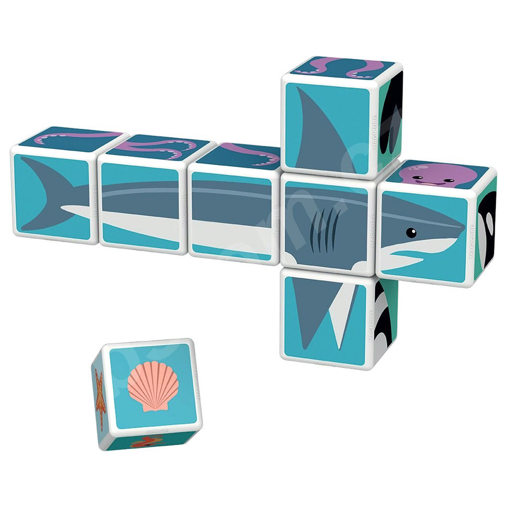 Geomag - Printed Sea Animals Magicube With Cards 11pcs