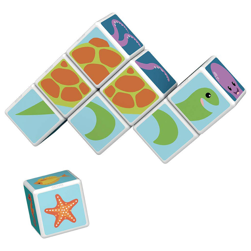 Geomag - Printed Sea Animals Magicube With Cards 11pcs