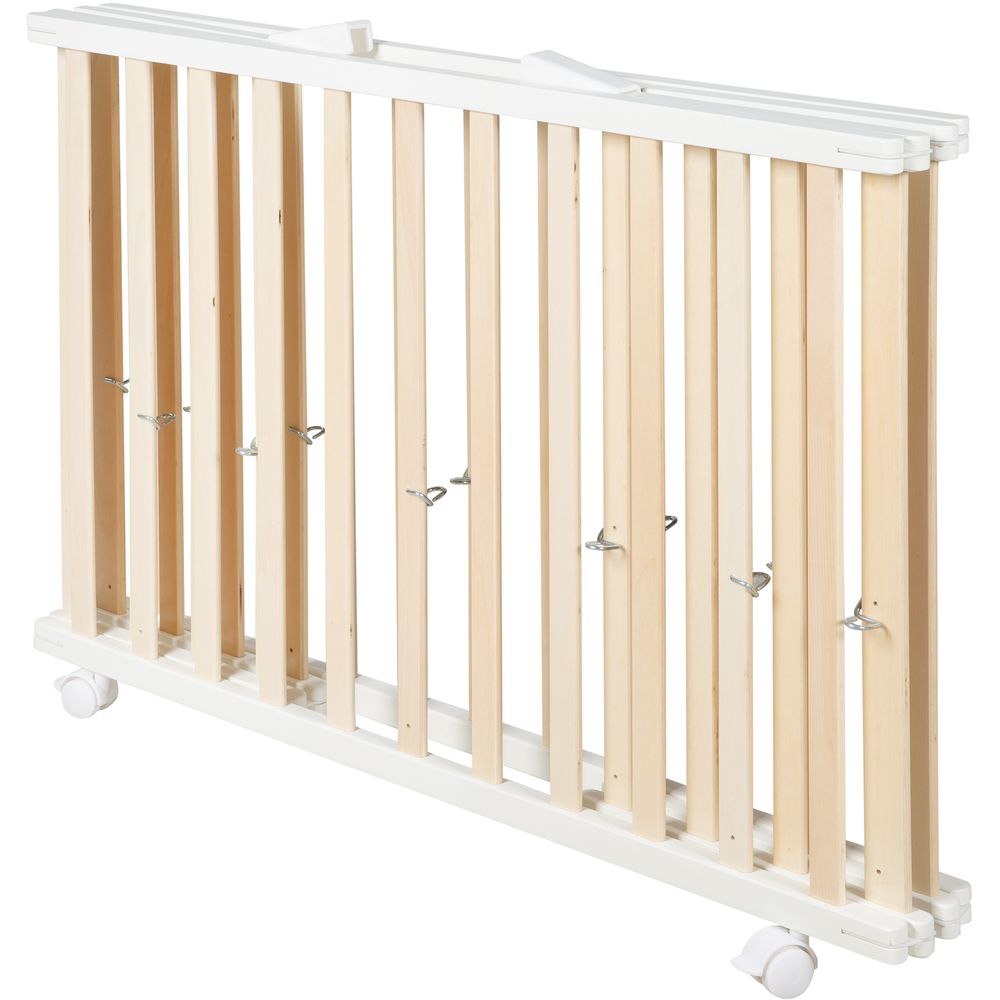 Roba - Height Adjustable Wooden Folding Playpen 74x100cm - White
