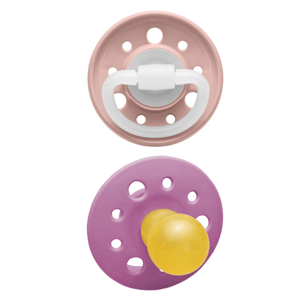 Nip - Cherry Round Latex Soother  0M+ - Peach & Pink
