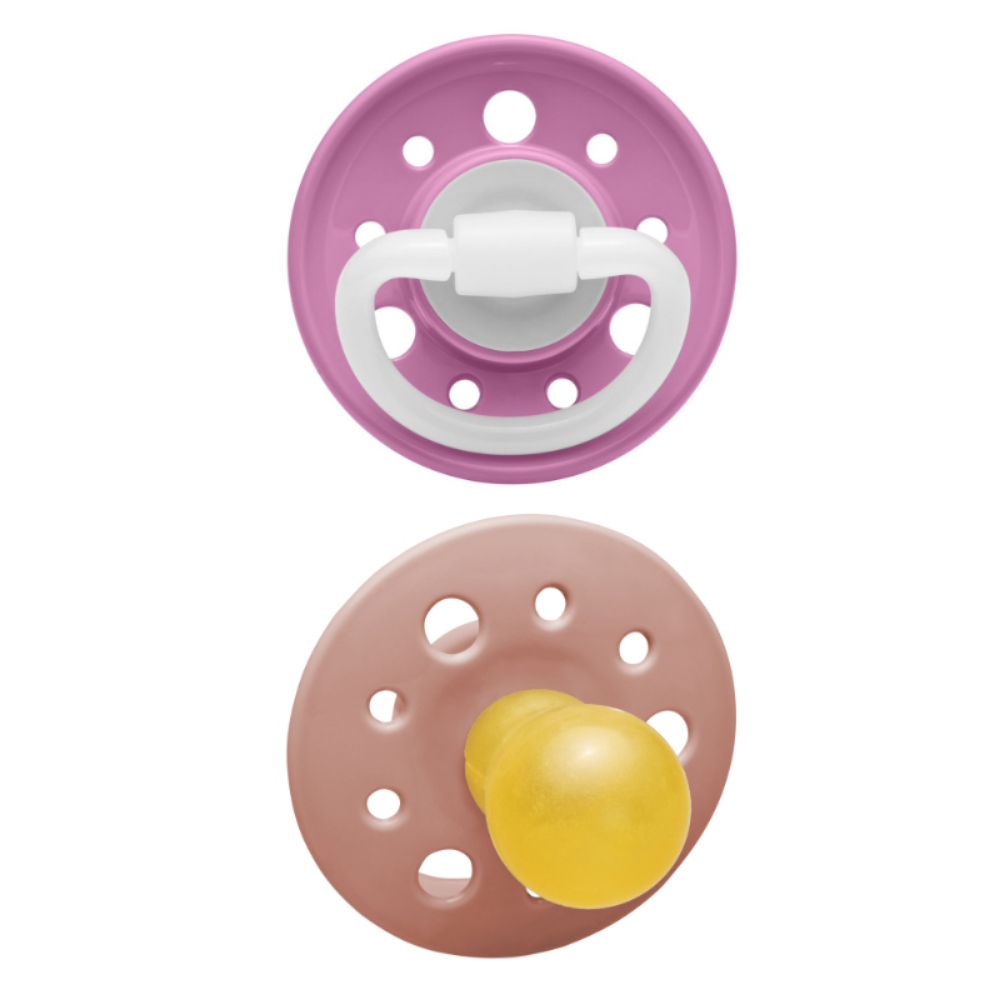 Nip - Cherry Round Latex Soother  0M+ - Peach & Pink