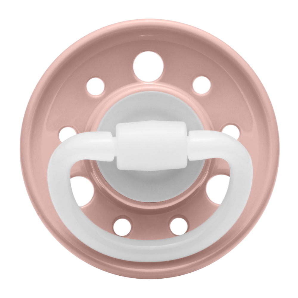 Nip - Cherry Round Latex Soother  0M+ - Peach & Pink