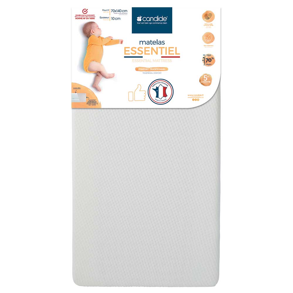 Candide Essential Mattress With Removable Cover - 70 x 140cm
