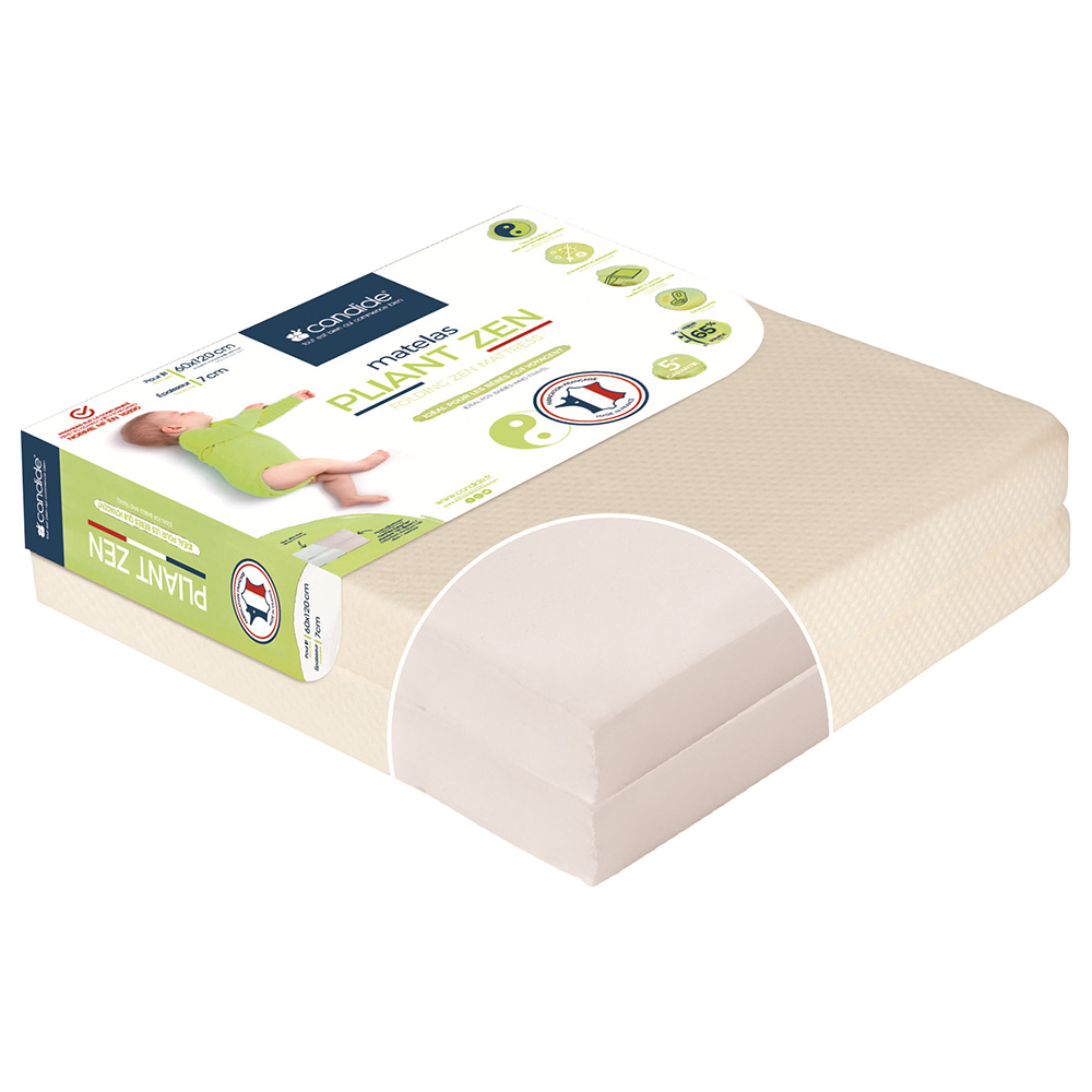 Candide Zen Foldable Mattress With Removable Cover - 60 x 120 cm