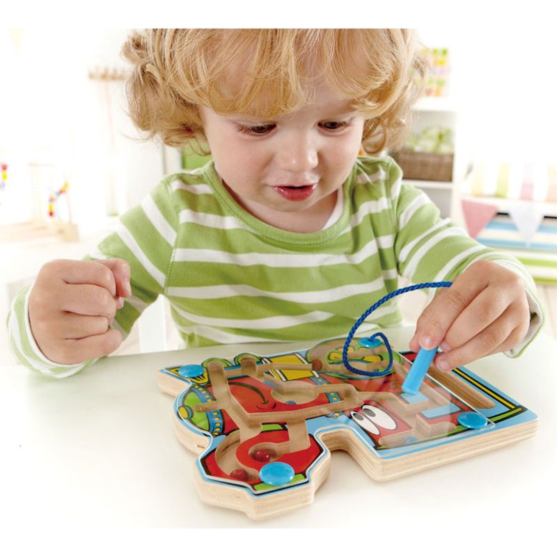 Hape - Choo Choo Tracks Wooden Magnetic Ball Maze With Wand