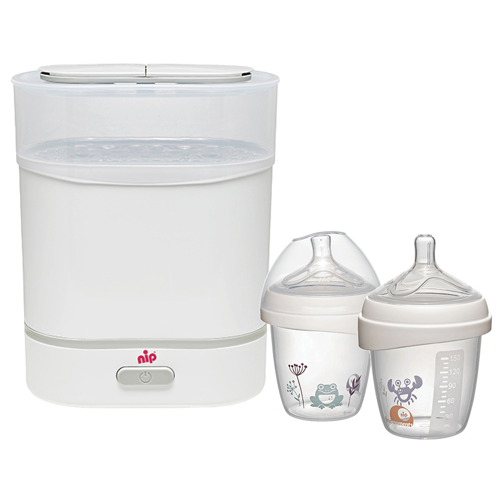 Nip - 3-in-1 Sterilizer, Food Steamer & Warmer With Feeding Bottles - 150 ml - 2pcs