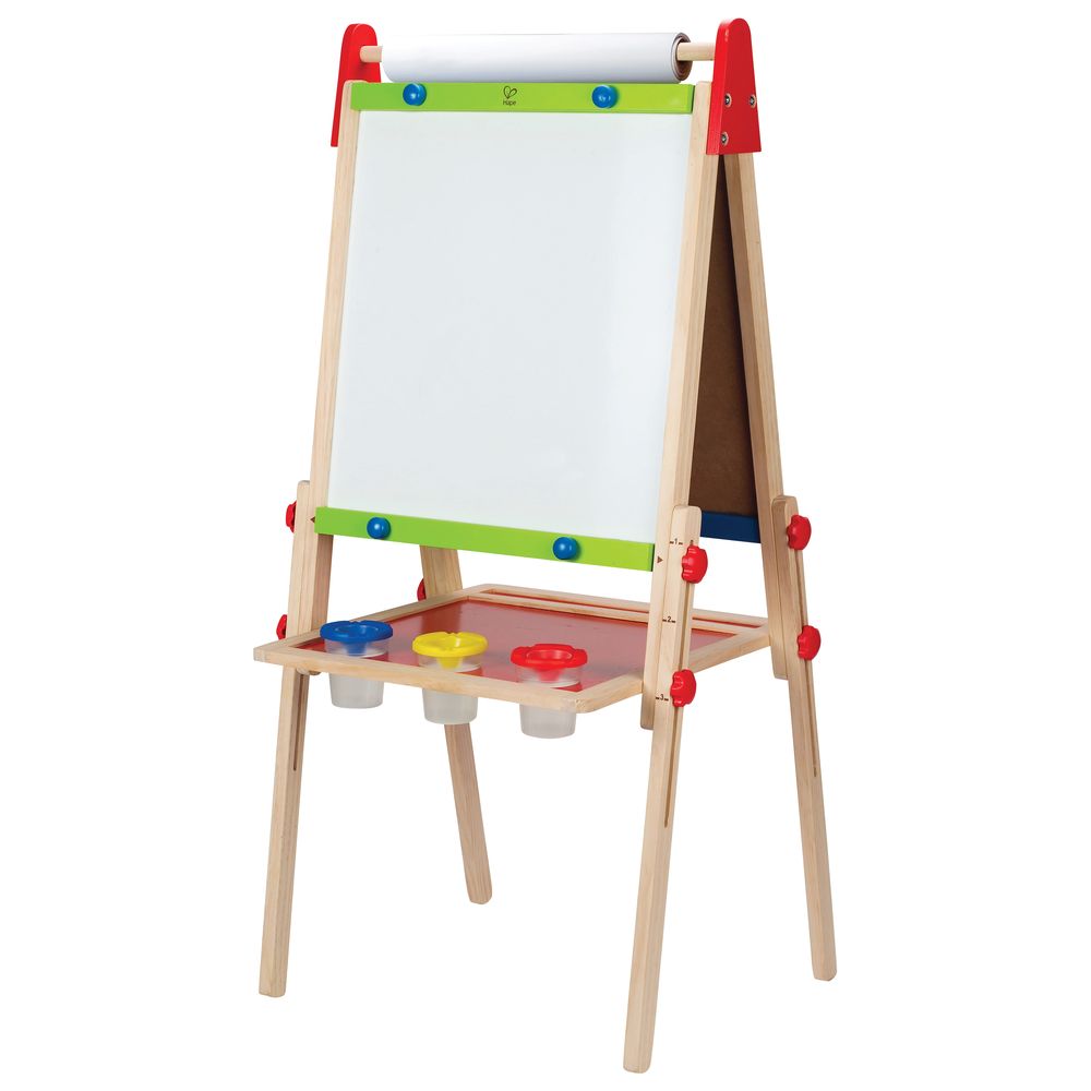 Hape - All-in-1 Magnetic Wooden Easel With Letters and Numbers Tracing Set 71pcs