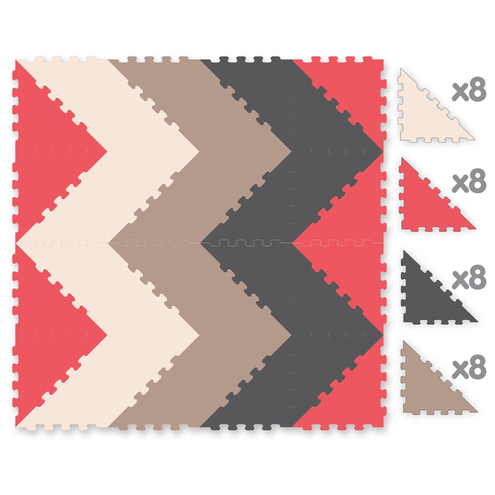 Sunta - 4-Colours Triangle Puzzle Floor Mat 32pcs
