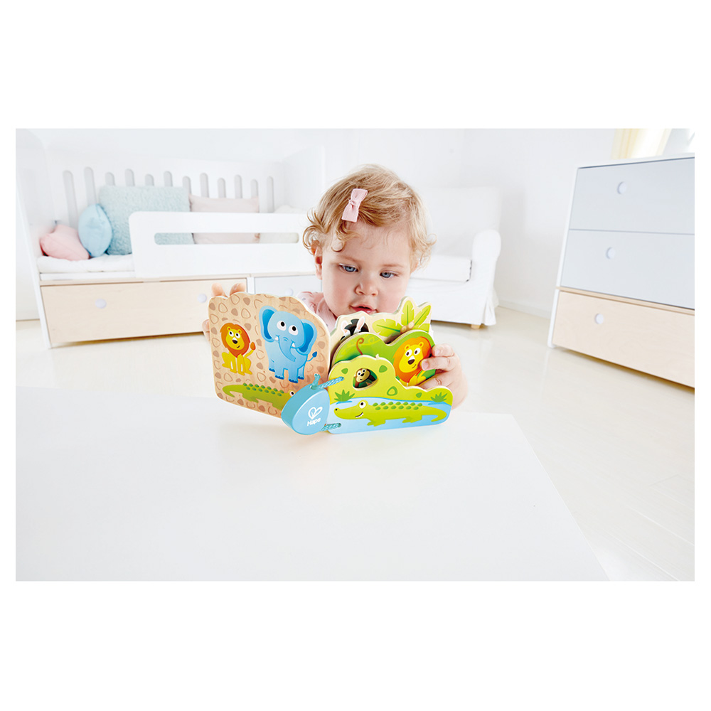 Hape - Baby's Wild Animal Book - Peek-a-boo book