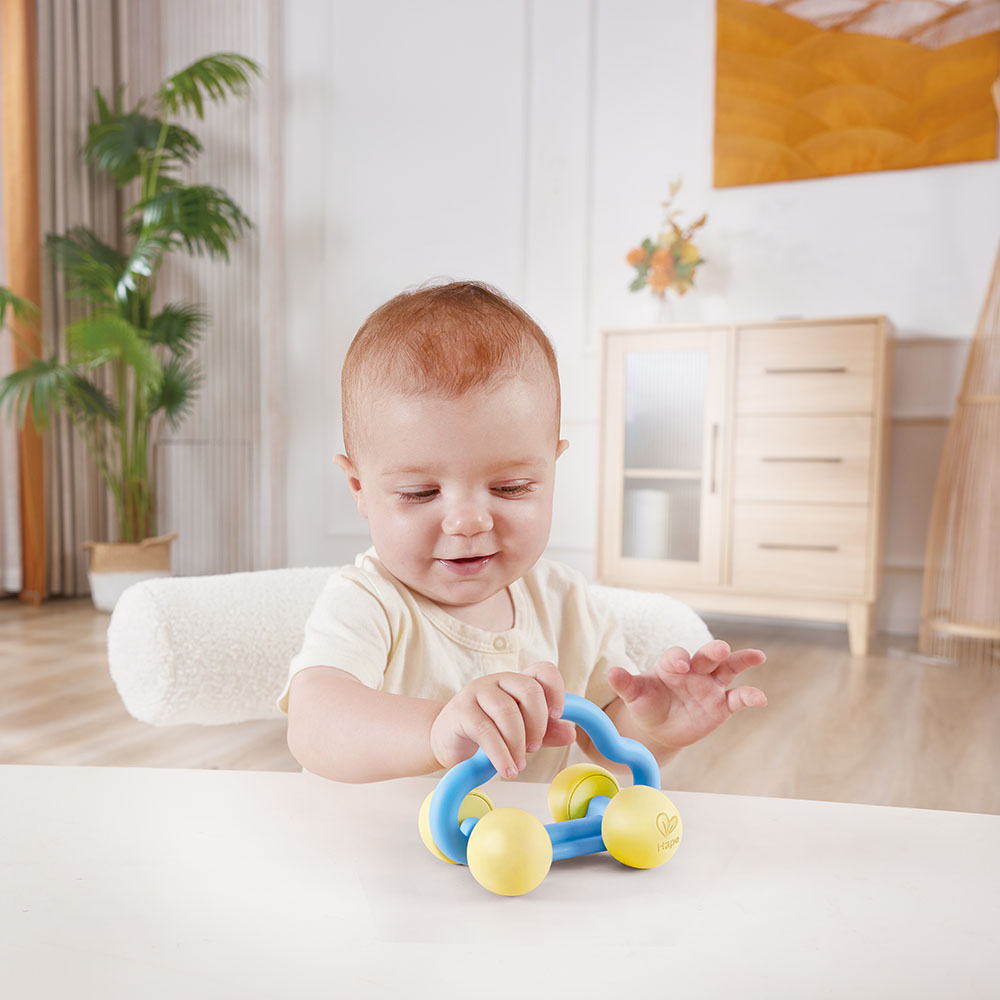 Hape - Rattle & Roll Toy Car - Blue