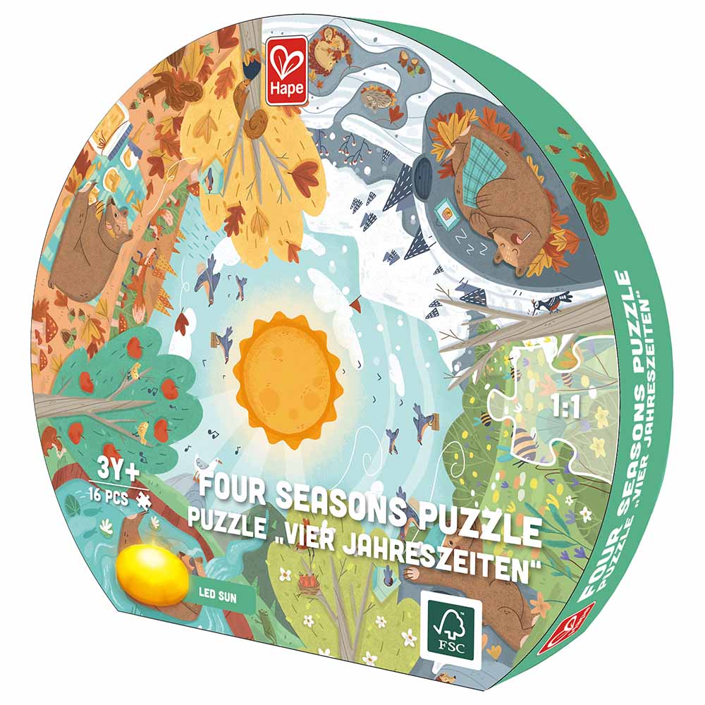 Hape - Four Seasons Floor Puzzle With LED Sun 16pcs