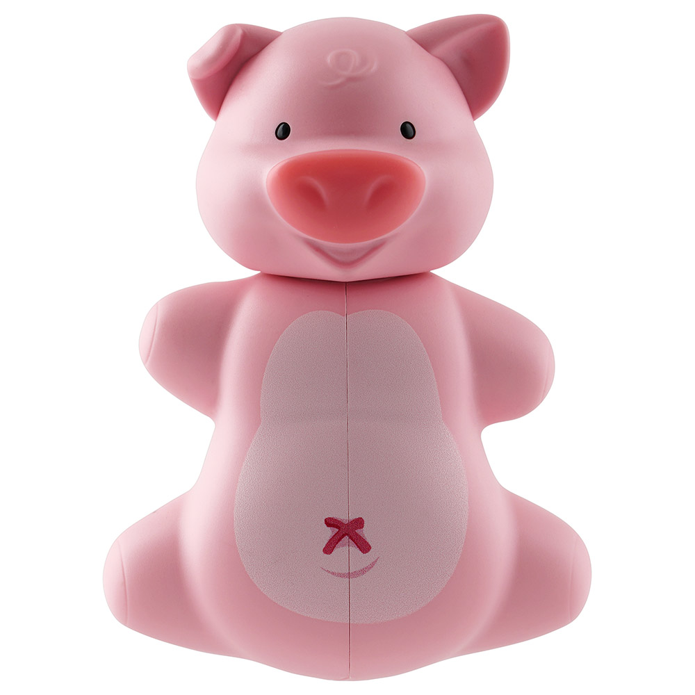 Filpper - Fun Animal Toothbrush With Holder for Kids - Pig (Colour May Vary)