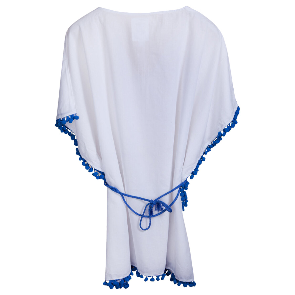 Anemoss - Pompom Beach Dress - White/Blue