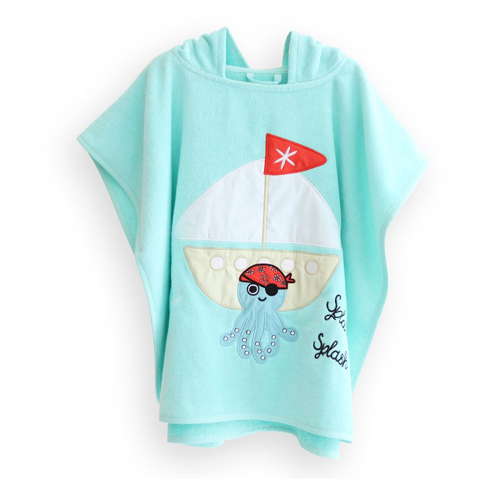Milk&moo Kids Poncho Sailor Octopus - Blue