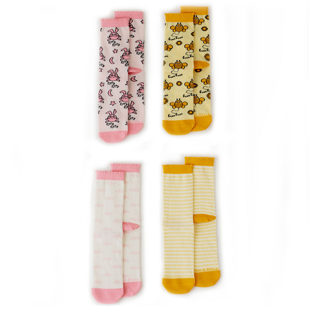 Milk&moo Buzzy Bee & Chancin Mother & Baby Sock - 4 Pcs