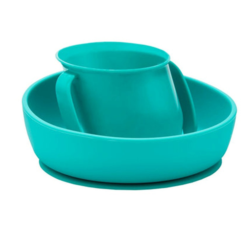 Bickiepegs Doidy Sippy Cup - 200ml And Suction Bowl - Turquoise