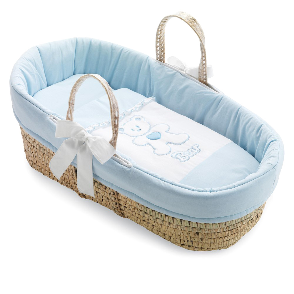 Pali Moses Basket Complete Set - Loving Bear Light Blue