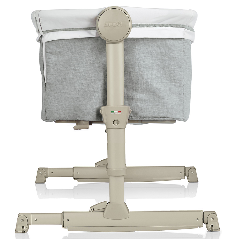 Brevi Nanna Oh Rocking Bedside Crib - White Grey