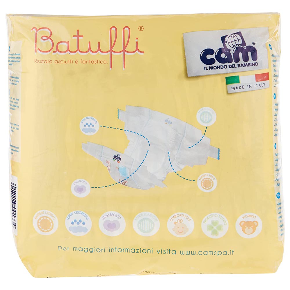 Cam - Batuffi Medium Diapers - 3M - 4 To 9 Kg - Light Blue - Pack of 20