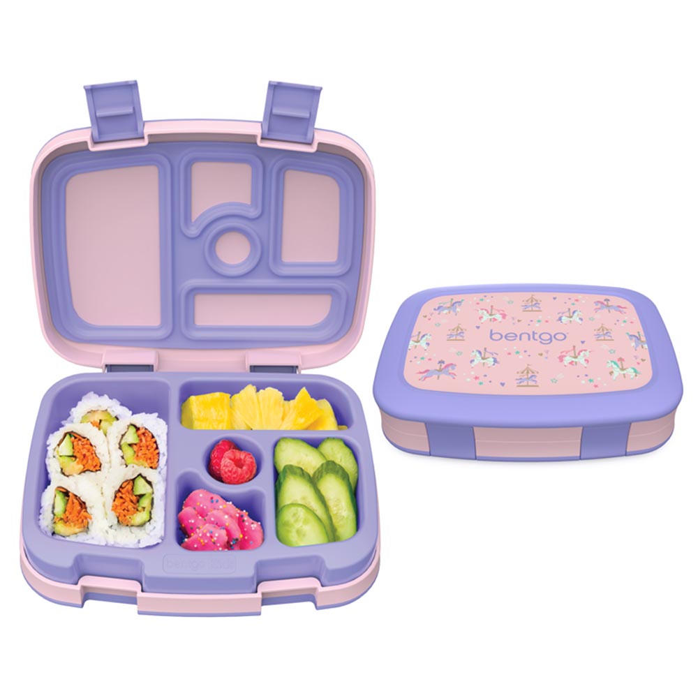 Bentgo - 5 Compartments Kids Prints Lunchbox - Carousel Unicorns