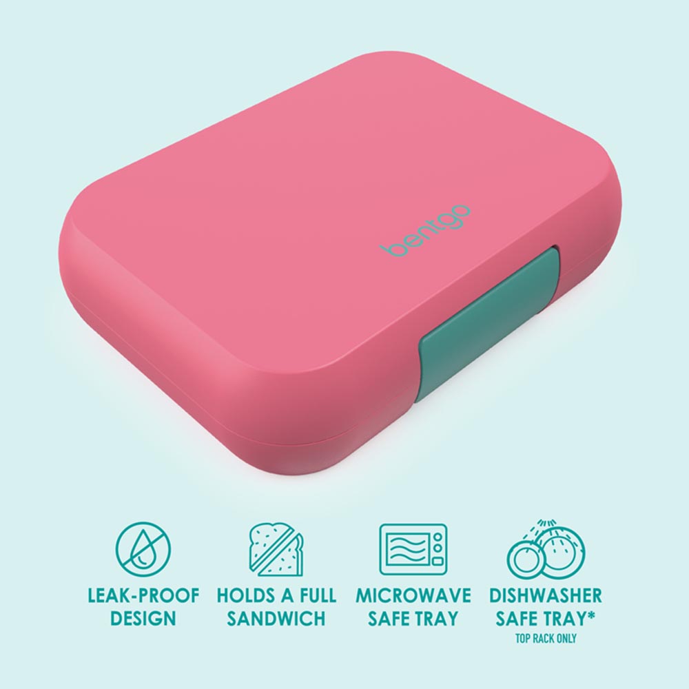Bentgo - 3 Compartments Pop Lunchbox - Bright Coral/Teal